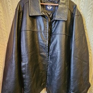 Dockers Men's NEW Black Leather Jacket